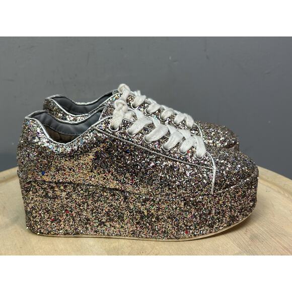 Steve Madden Shoes Womens Size 6M Multicolor Glitter Platform Karuso Chunky Sole - Picture 8 of 10